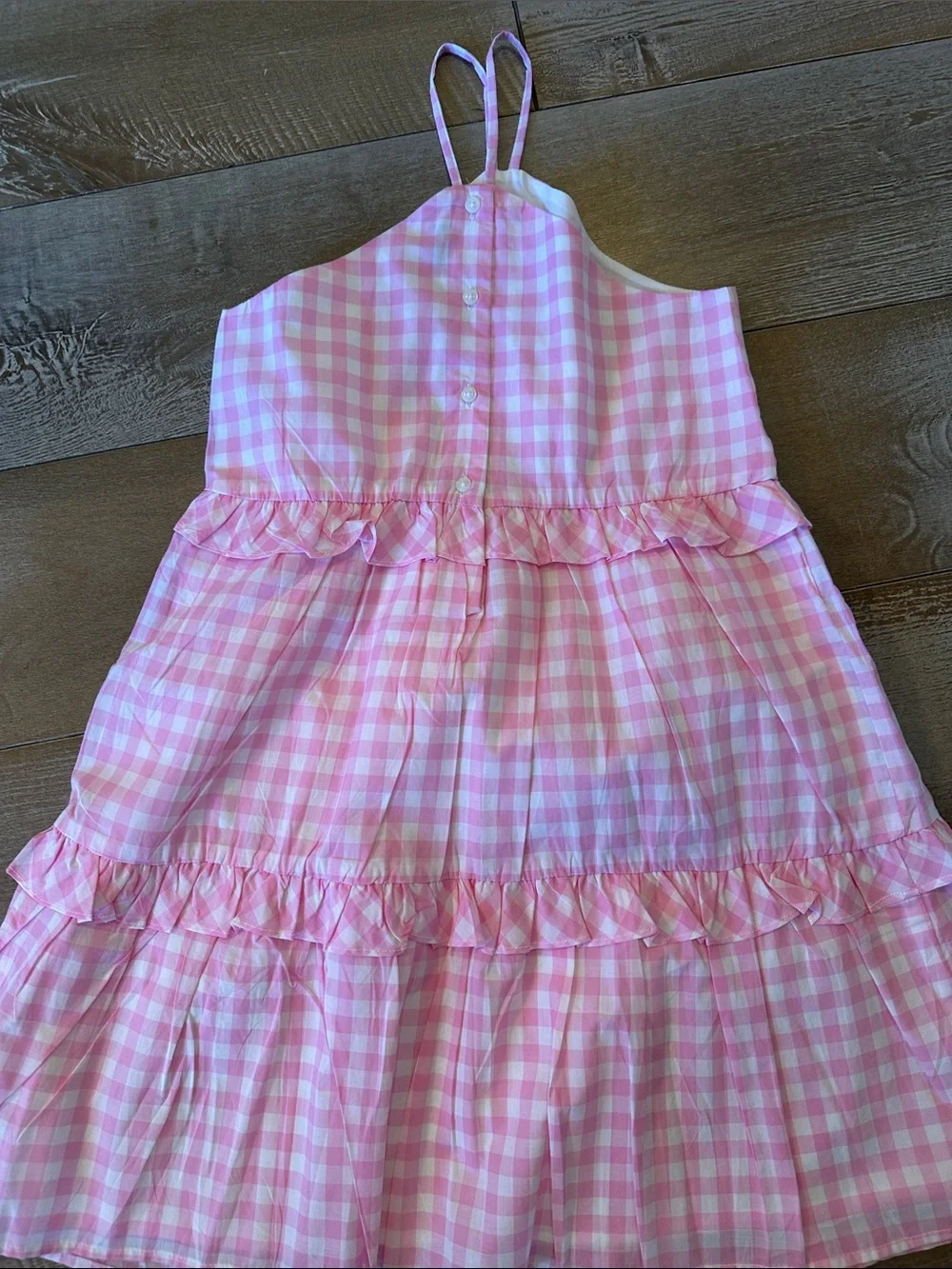 Janie and Jack Pink Gingham Ruffle Sundress NWOT